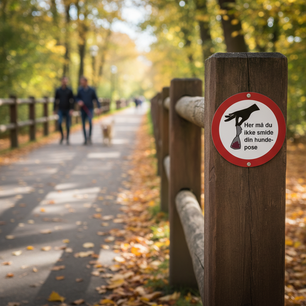 Her må du ikke smide din hundepose skilt - Billede 3